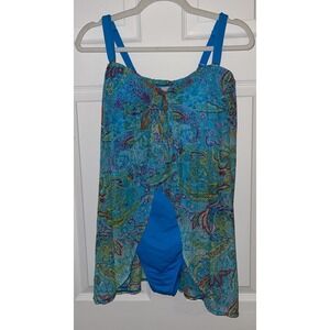 Lauren Ralph Lauren 1 Piece Multicolor Swimsuit 16W plus Beach Pool Swim Costal